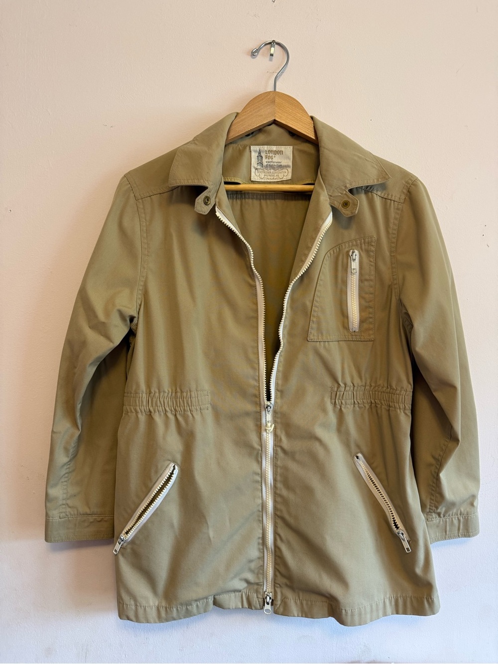 Vintage London Fog Tan Zip-Up Utility Jacket